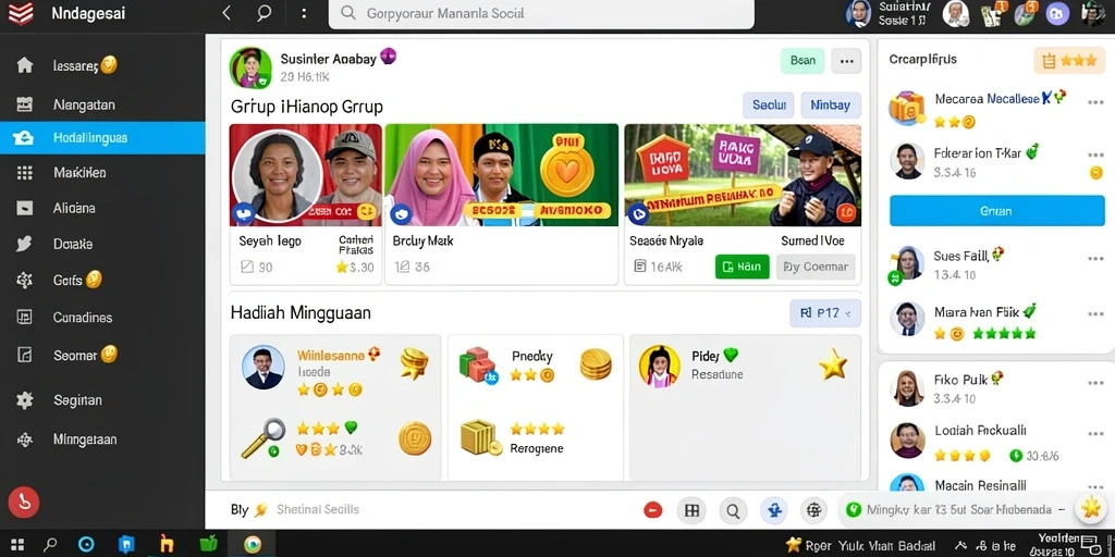 Mode sosial yang interaktif dan mengasyikkan.